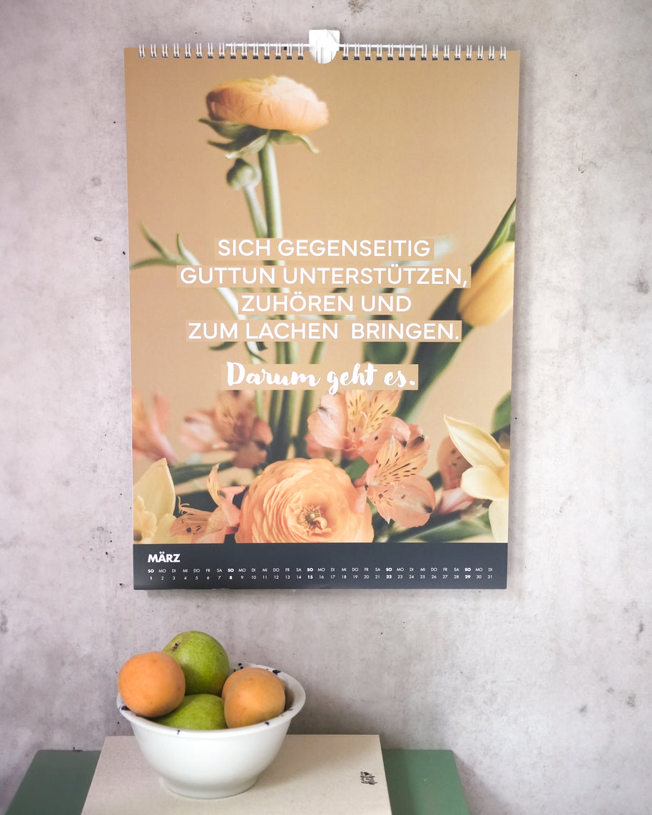 Monatswandkalender mit Sprüchen 