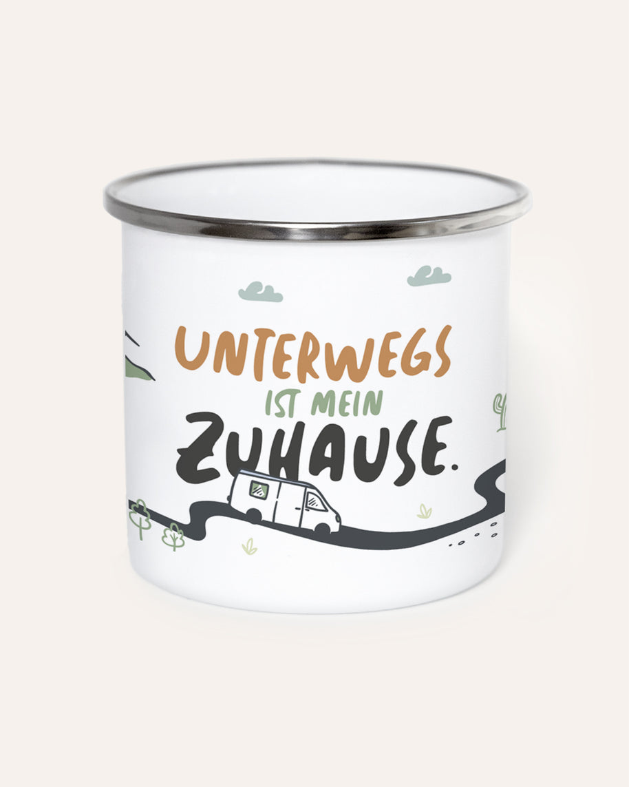 Unterwegs - Emaille Tasse Tasse Lieblingsmensch®
