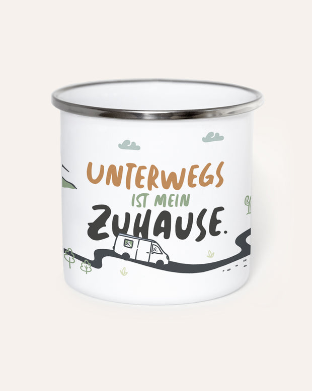 Unterwegs - Emaille Tasse Tasse Lieblingsmensch®