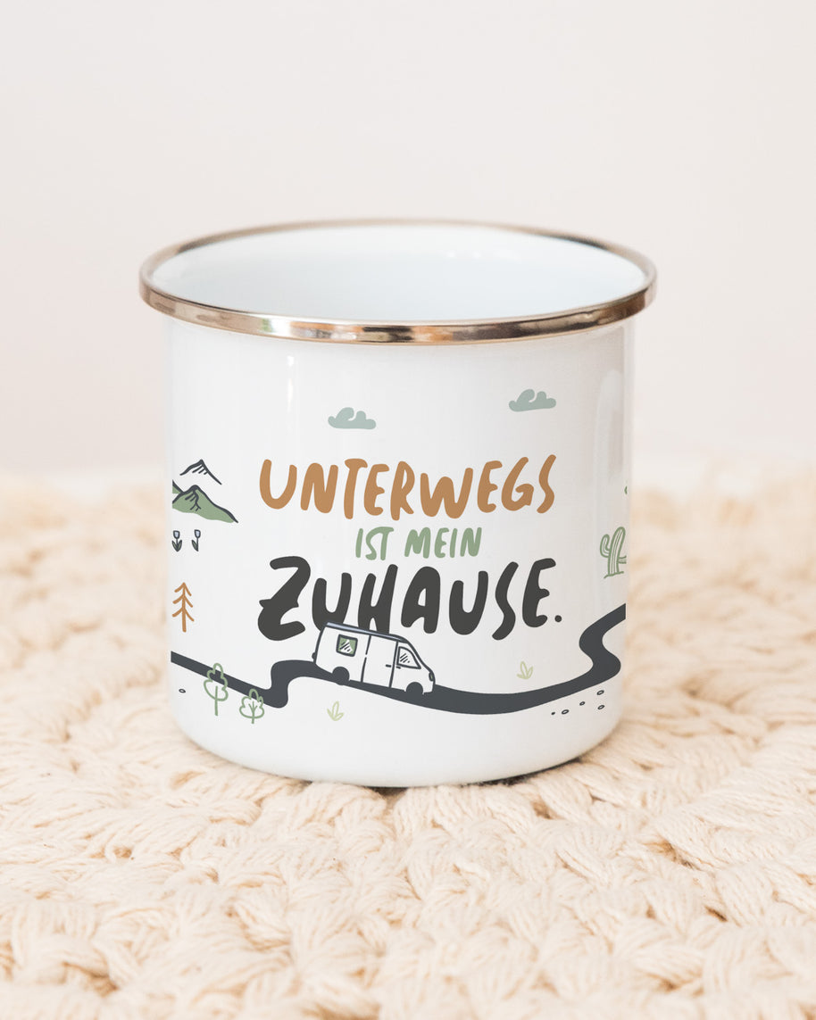 Unterwegs - Emaille Tasse Tasse Lieblingsmensch®