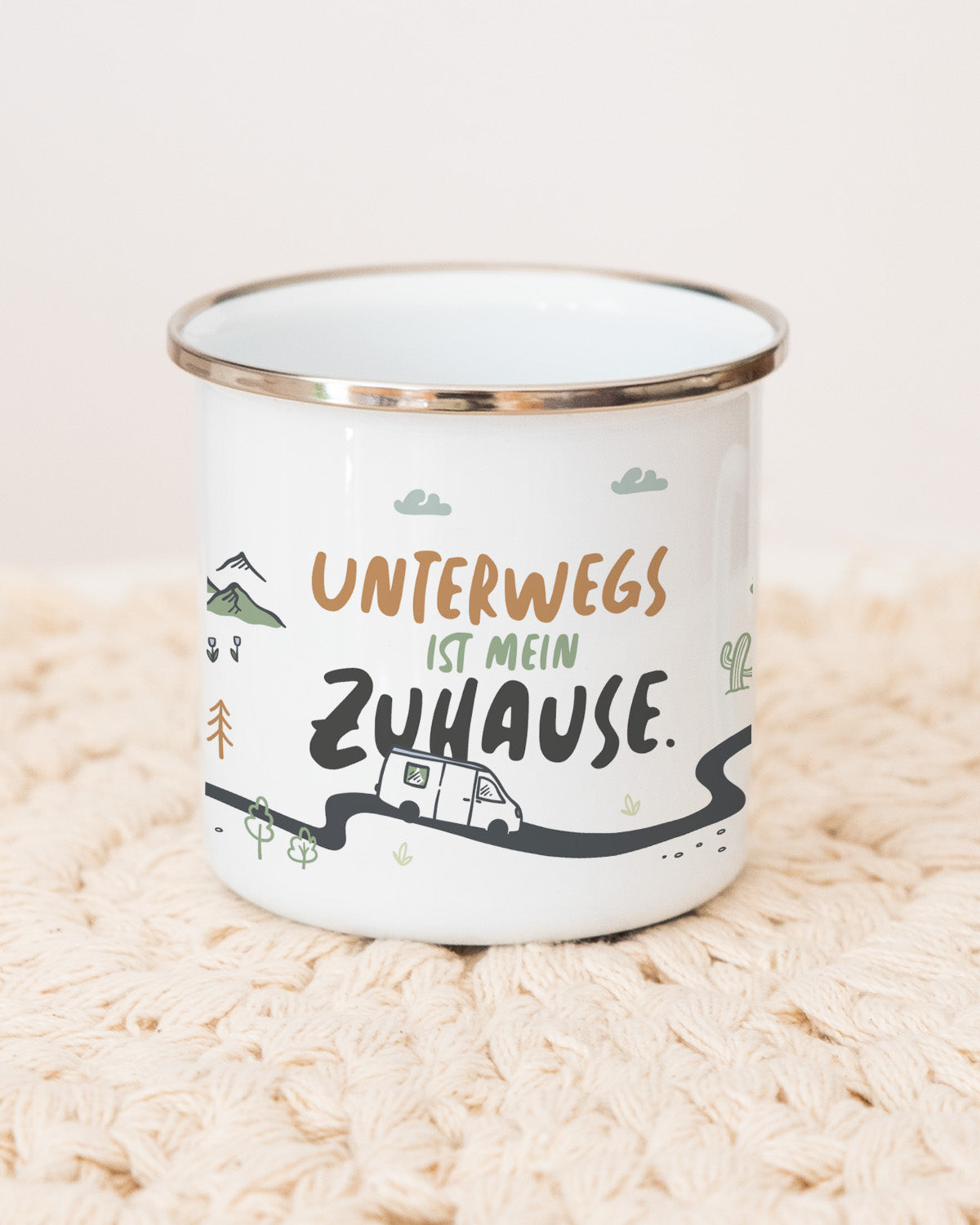 Unterwegs - Emaille Tasse Tasse Lieblingsmensch®