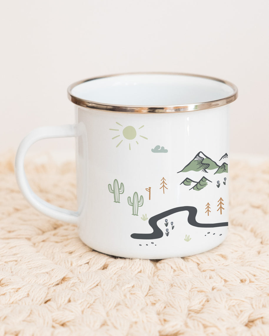 Unterwegs - Emaille Tasse Tasse Lieblingsmensch®