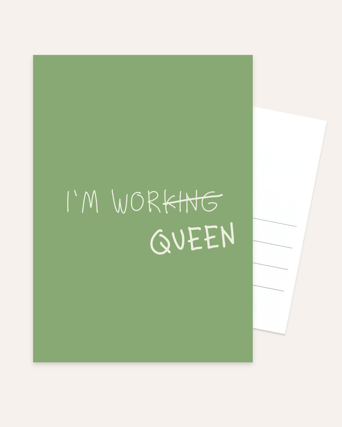 I’m working Queen - Postkarte Postkarte Visual Statements®
