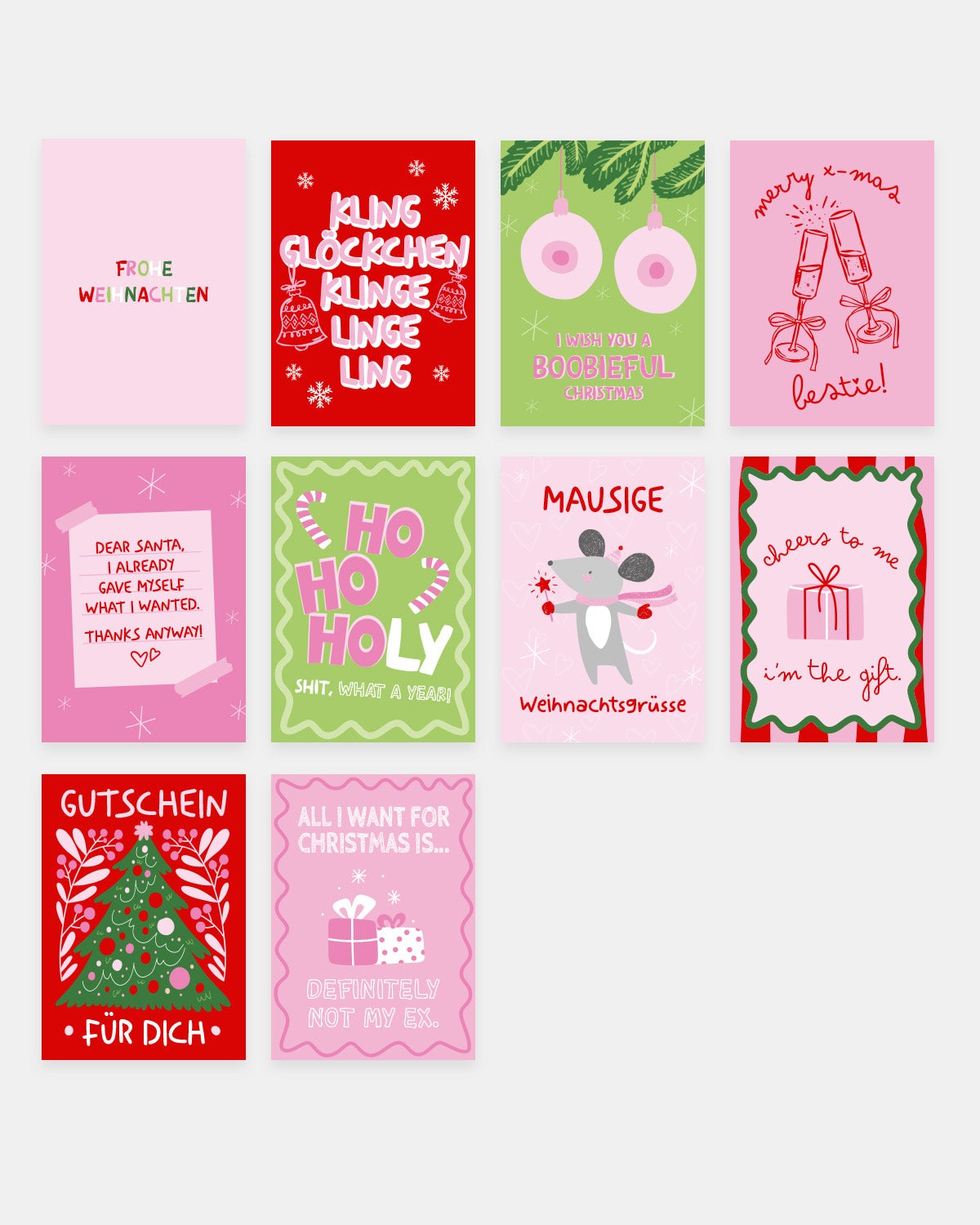 Girly Christmas Cards - Postkarten-Set Postkarten-Set Visual Statements®