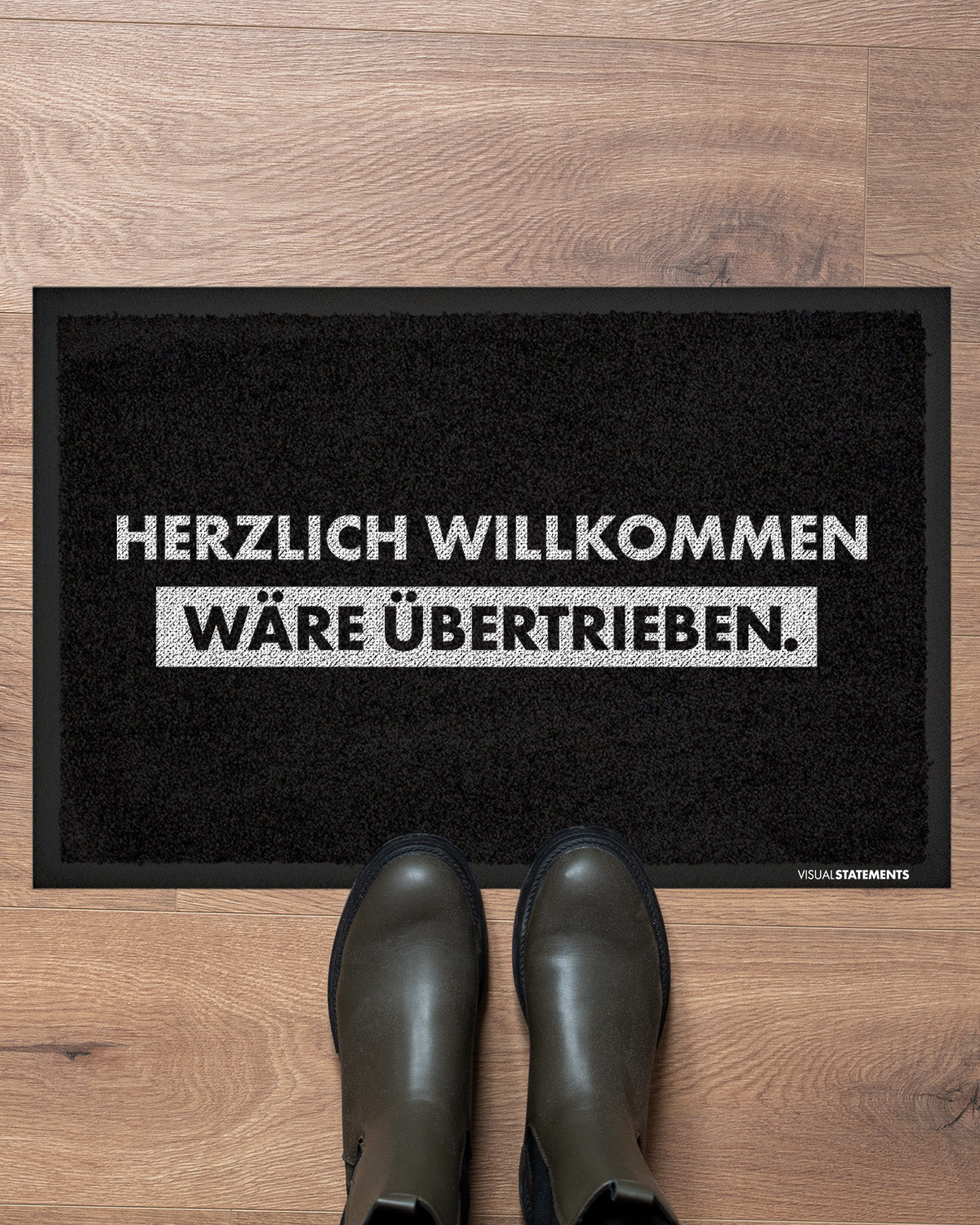 Lustige Fußmatte – 'Herzlich Willkommen Wäre übertrieben', 60x40 Cm, Waschbar