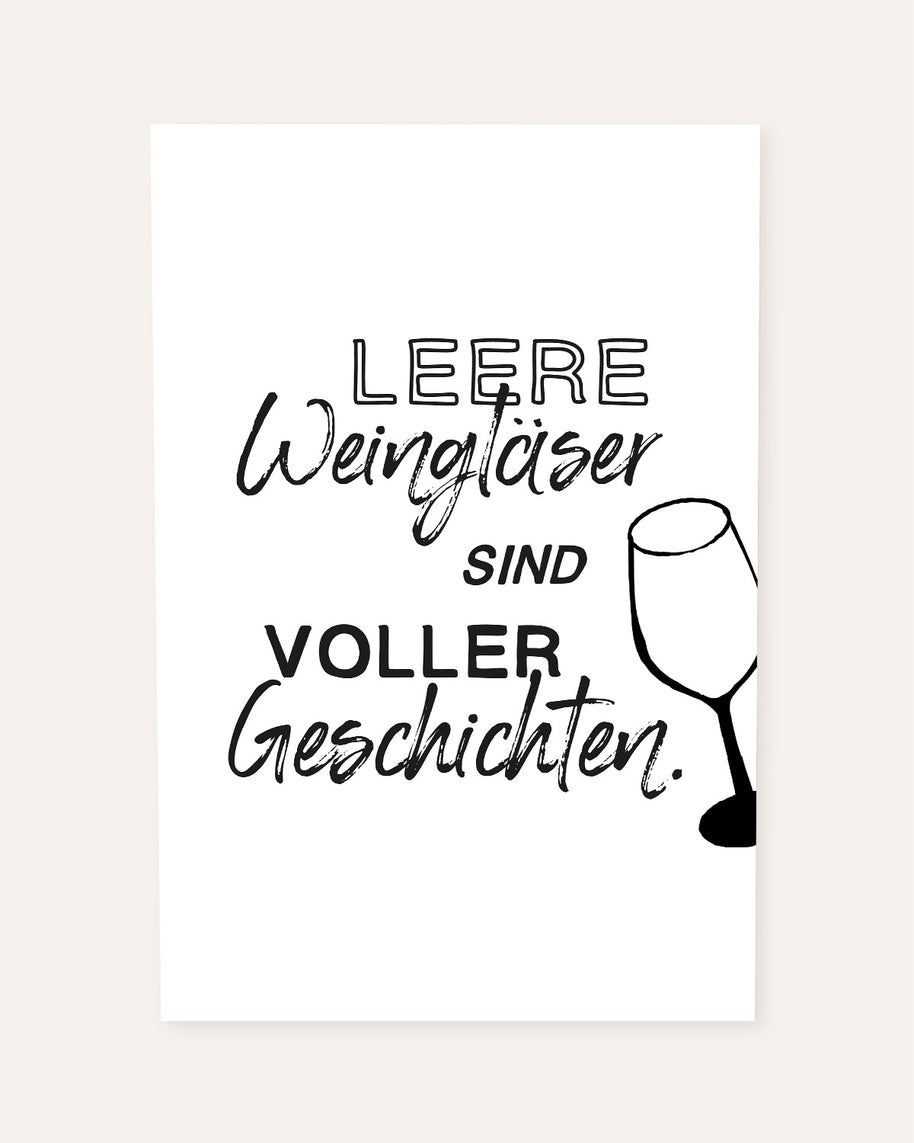Leere Weingläser - Poster