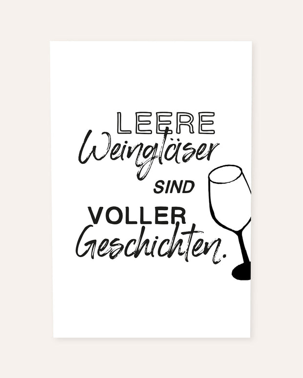 Leere Weingläser - Poster