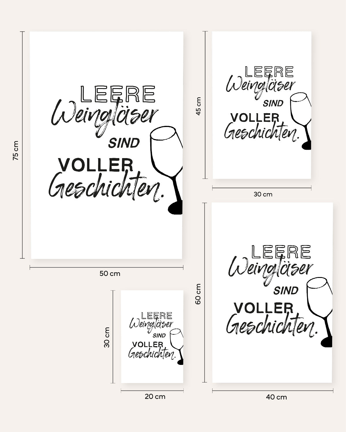 Leere Weingläser - Poster Poster Visual Statements®