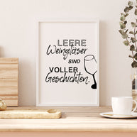Poster Leere Weingläser