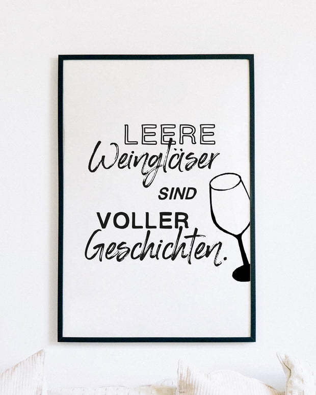 Leere Weingläser - Poster