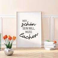 Poster Wer schön sein will, muss lachen