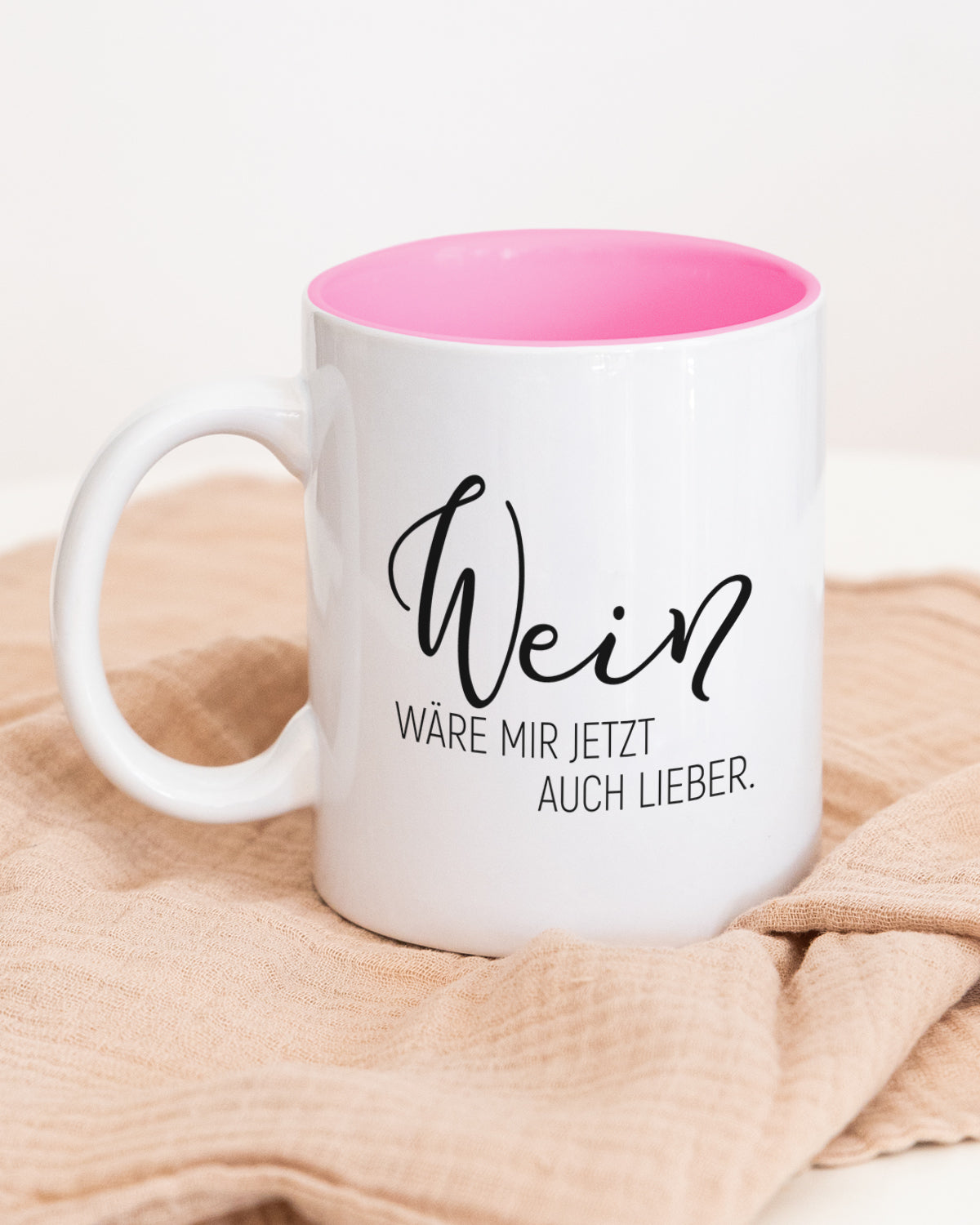 Wein wäre mir lieber - Tasse Pink Tasse Visual Statements®