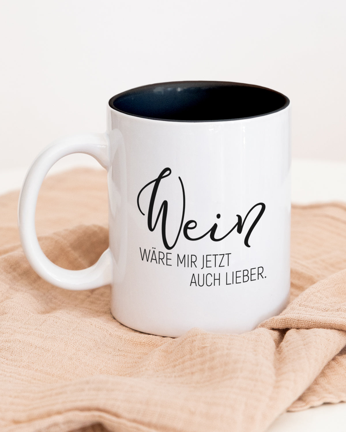 Wein wäre mir lieber - Tasse Schwarz Tasse Visual Statements®