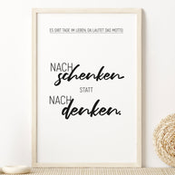Nachschenken statt nachdenken - Poster