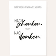Nachschenken statt nachdenken - Poster