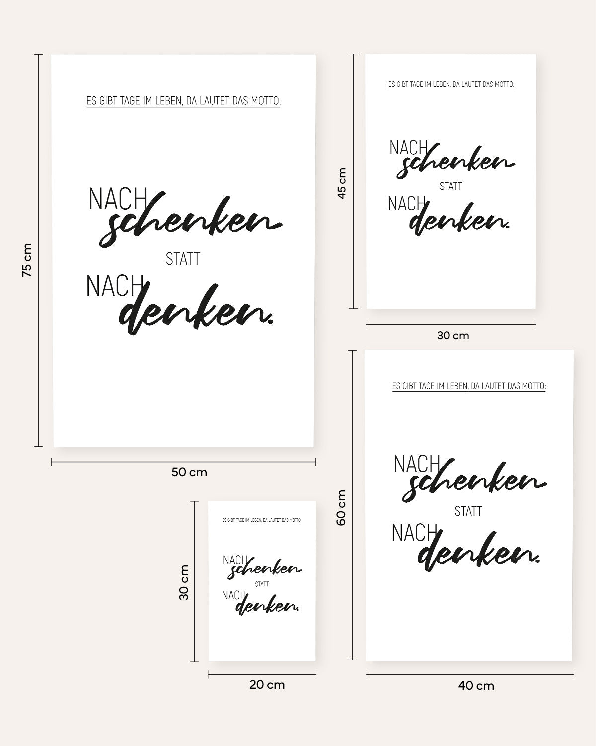 Nachschenken statt nachdenken - Poster Poster Visual Statements®