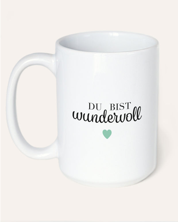 Du bist wundervoll - Jumbotasse Tasse VISUAL STATEMENTS