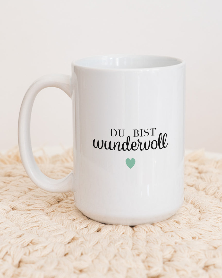 Du bist wundervoll - Jumbotasse Tasse VISUAL STATEMENTS