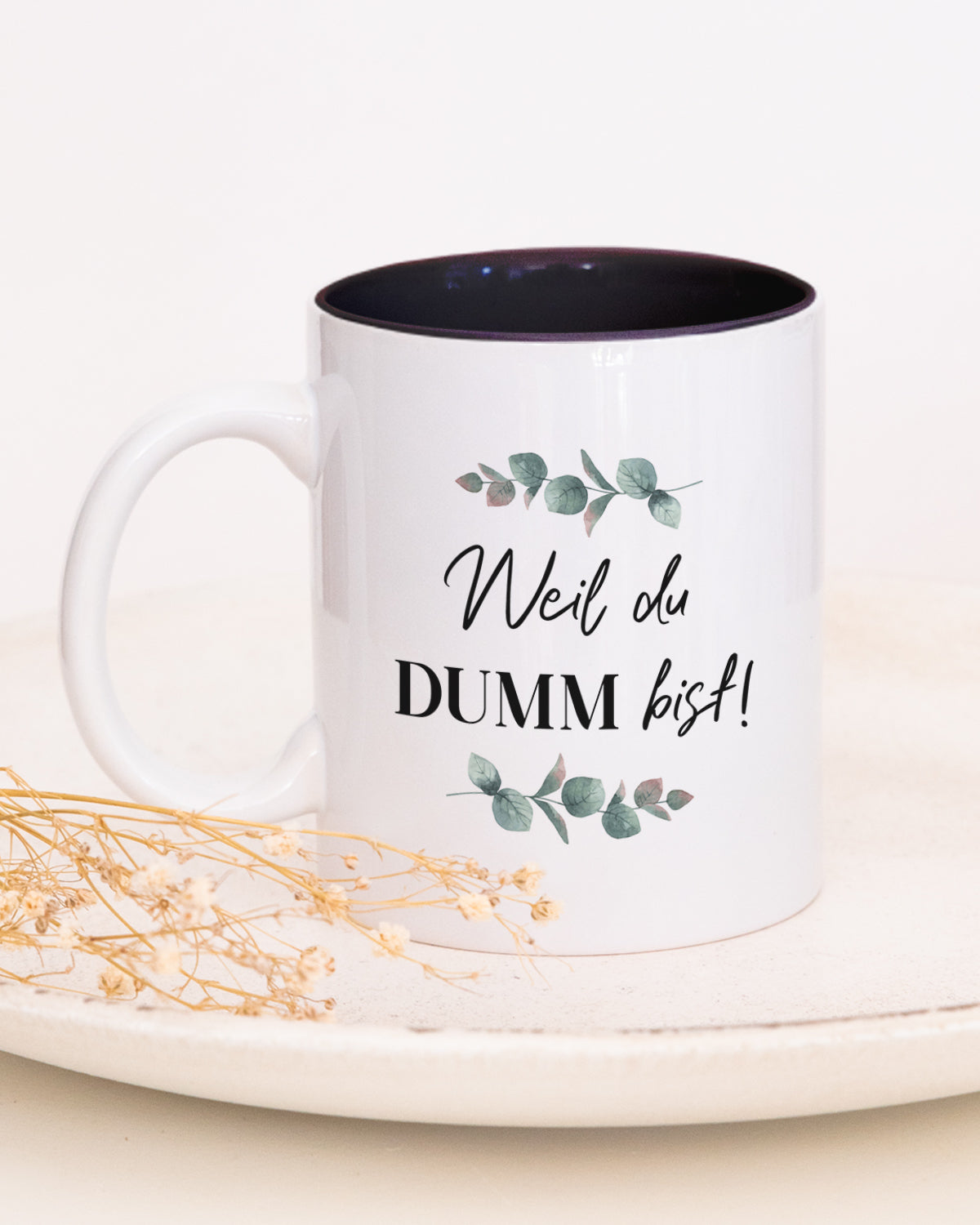 Weil du dumm bist - Tasse Schwarz Tasse Visual Statements®
