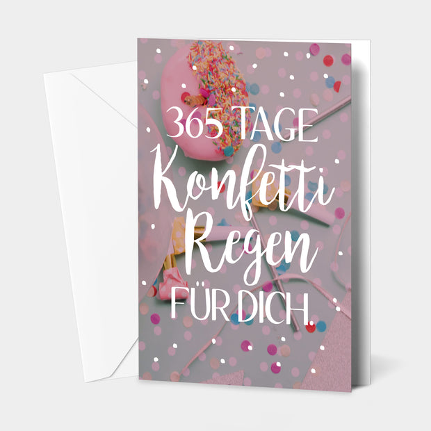365 Tage Konfetti - Grußkarte
