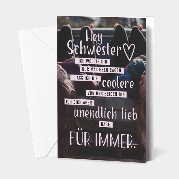 Hey Schwester - Grußkarte