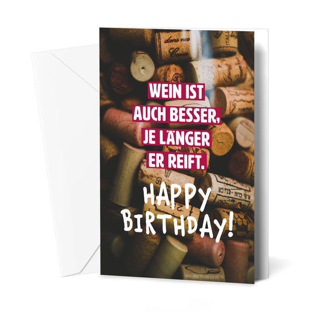Wein ist auch besser - Grußkarte