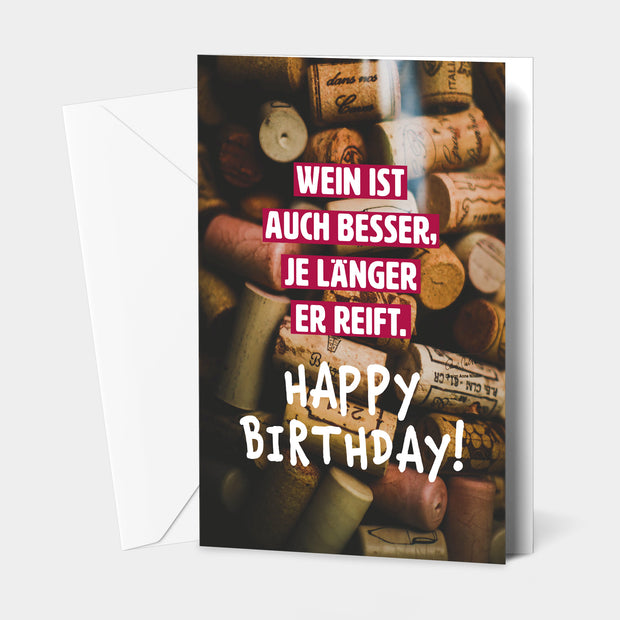 Wein ist auch besser - Grußkarte