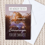 Drei Wünsche für dich  - Grußkarte