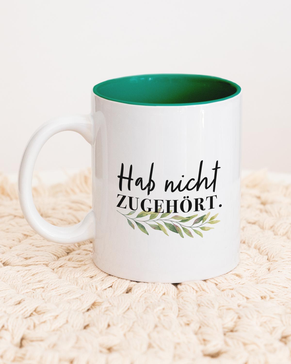 Hab nicht zugehört - Tasse Dunkelgrün Tasse Visual Statements®
