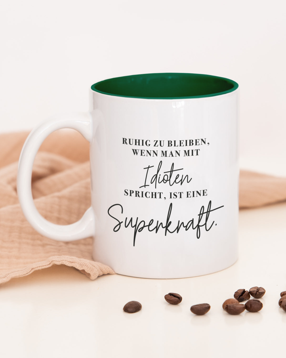 Superkraft - Tasse Dunkelgrün Tasse Visual Statements®