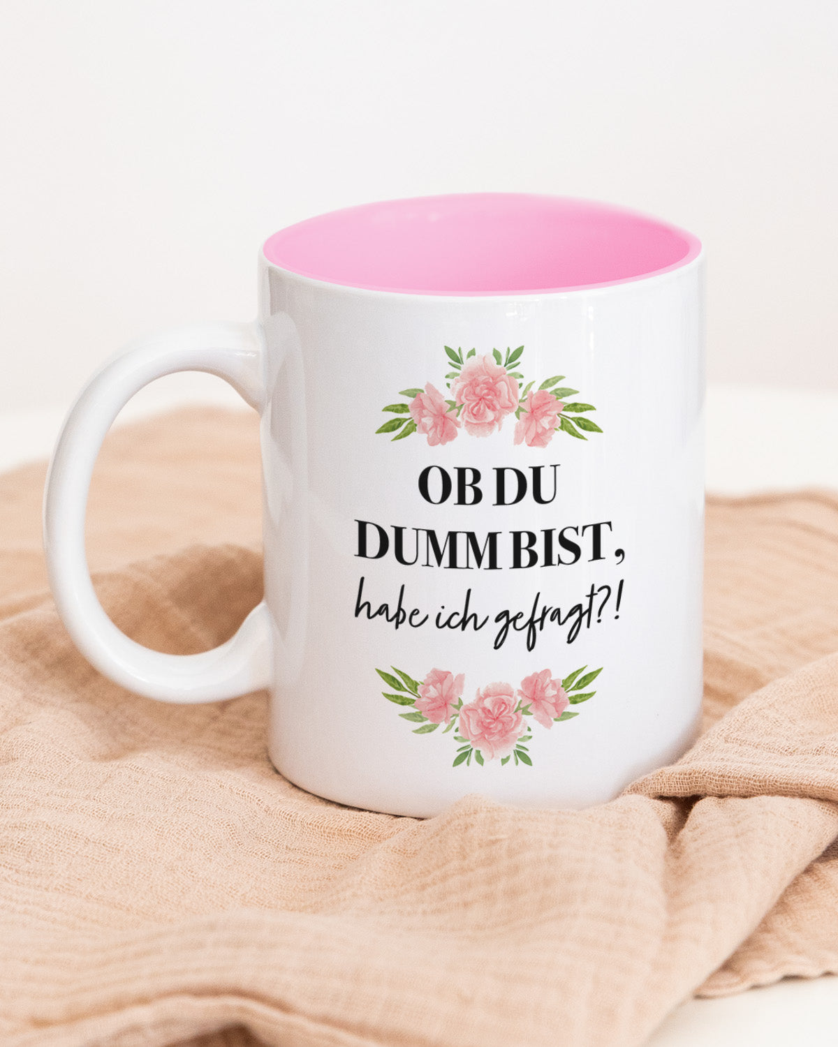 Ob du dumm bist - Tasse Pink Tasse Visual Statements®