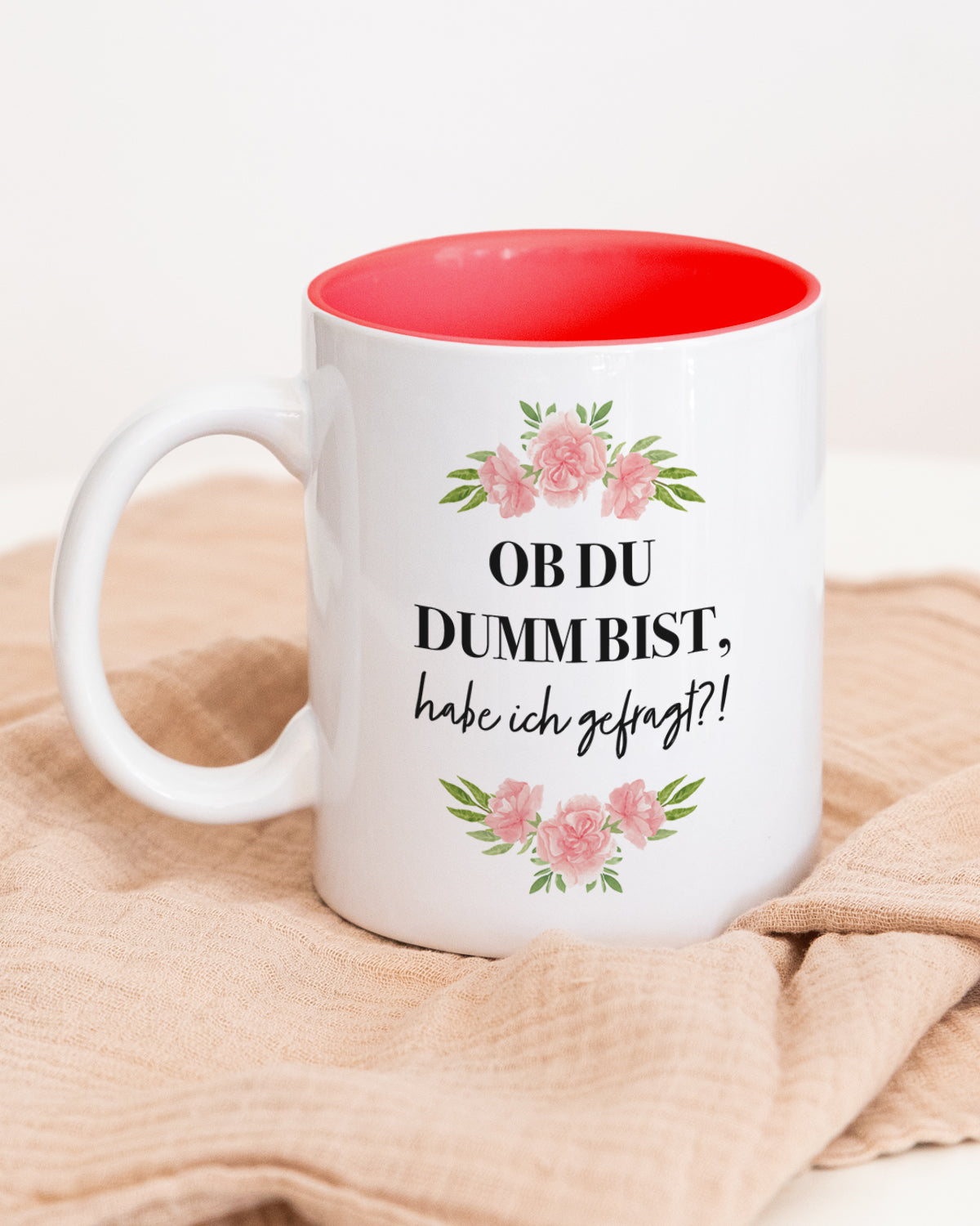 Ob du dumm bist - Tasse Rot Tasse Visual Statements®