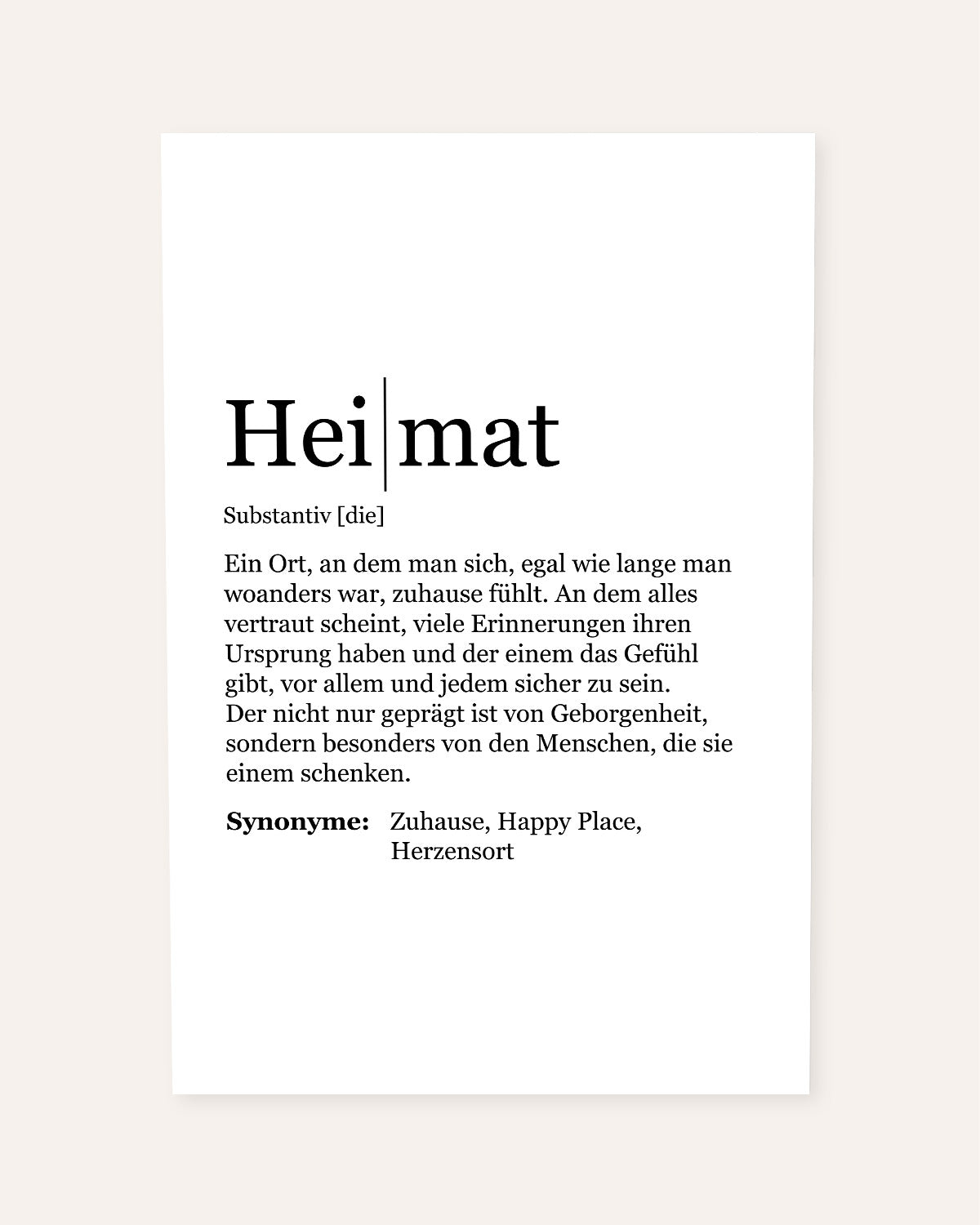 Definition Heimat - Poster Poster Visual Statements®