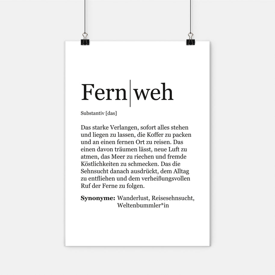 Definition Fernweh - Poster