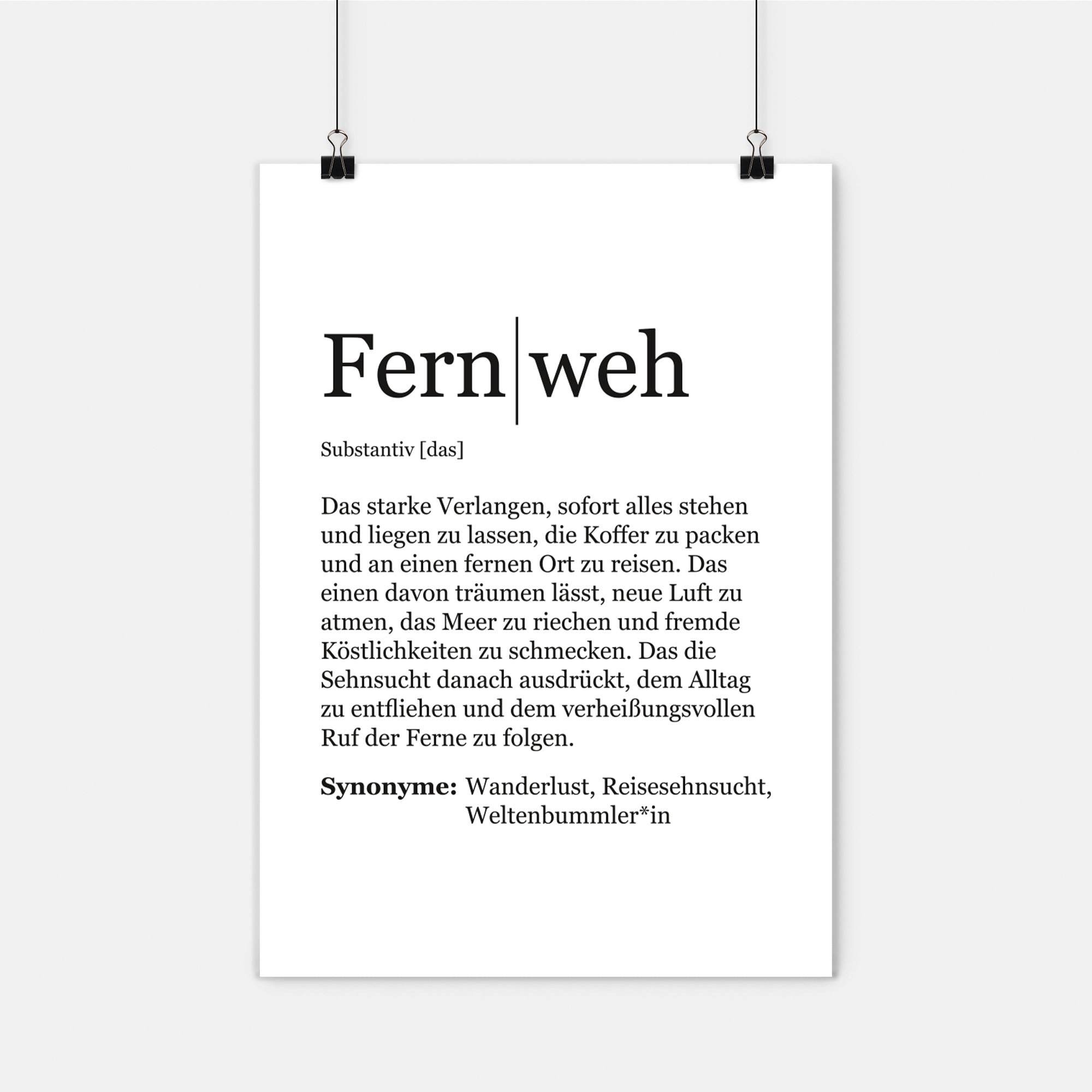 Definition Fernweh - Poster Poster Visual Statements®