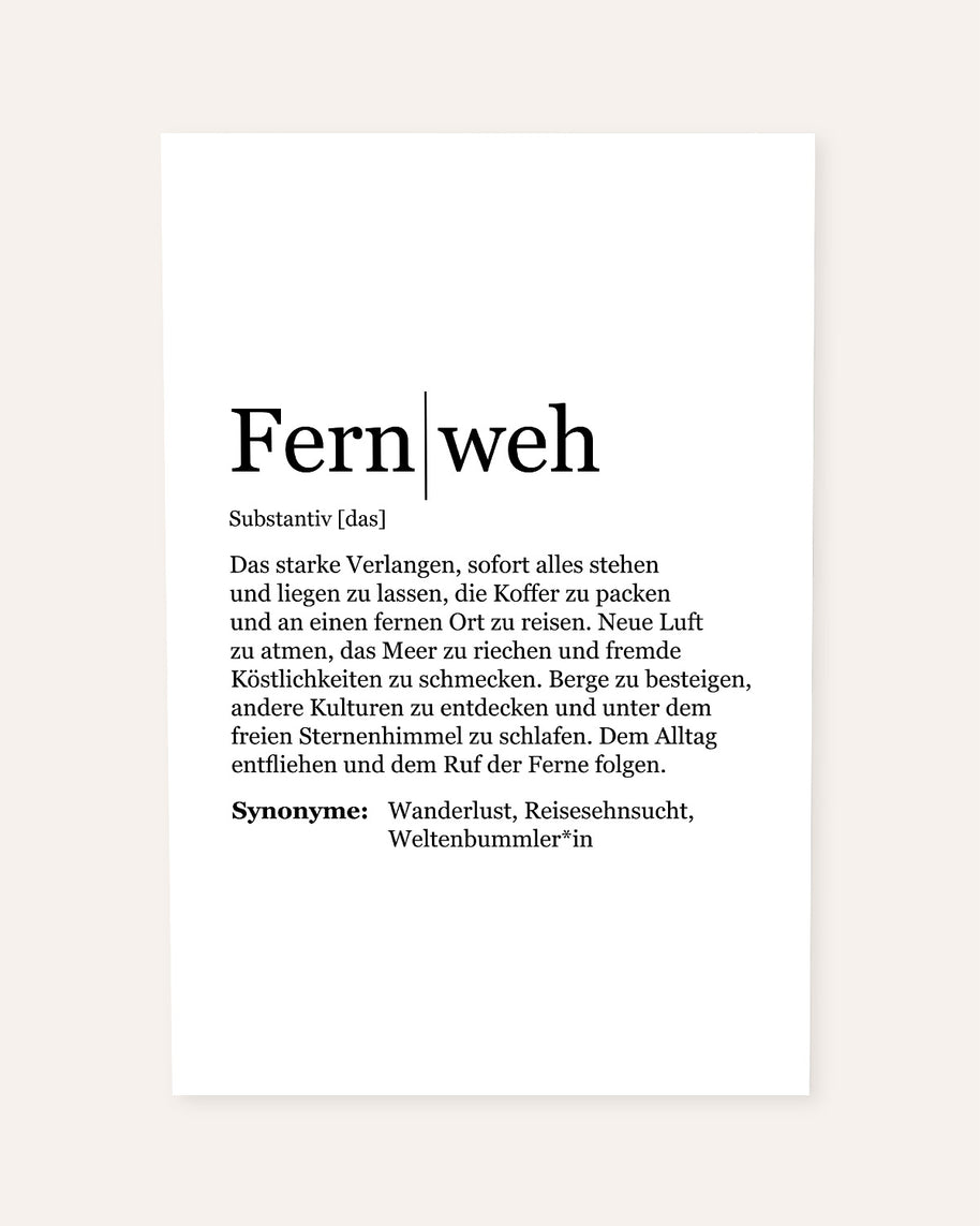 Definition Fernweh - Poster