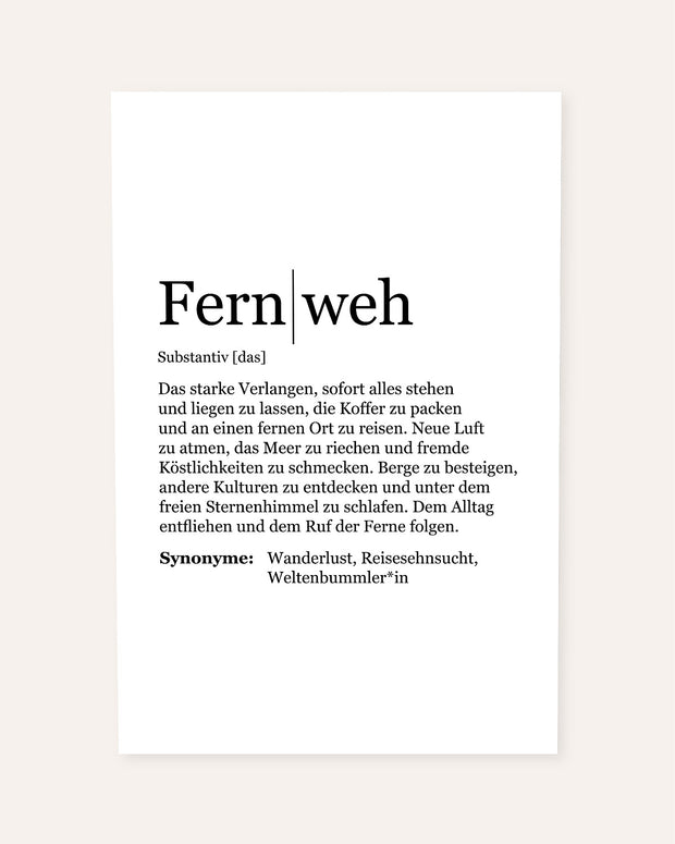 Definition Fernweh - Poster