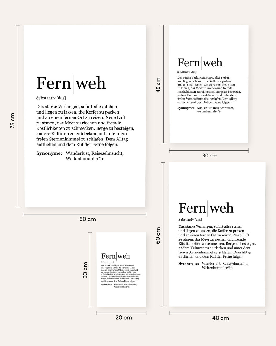 Definition Fernweh - Poster