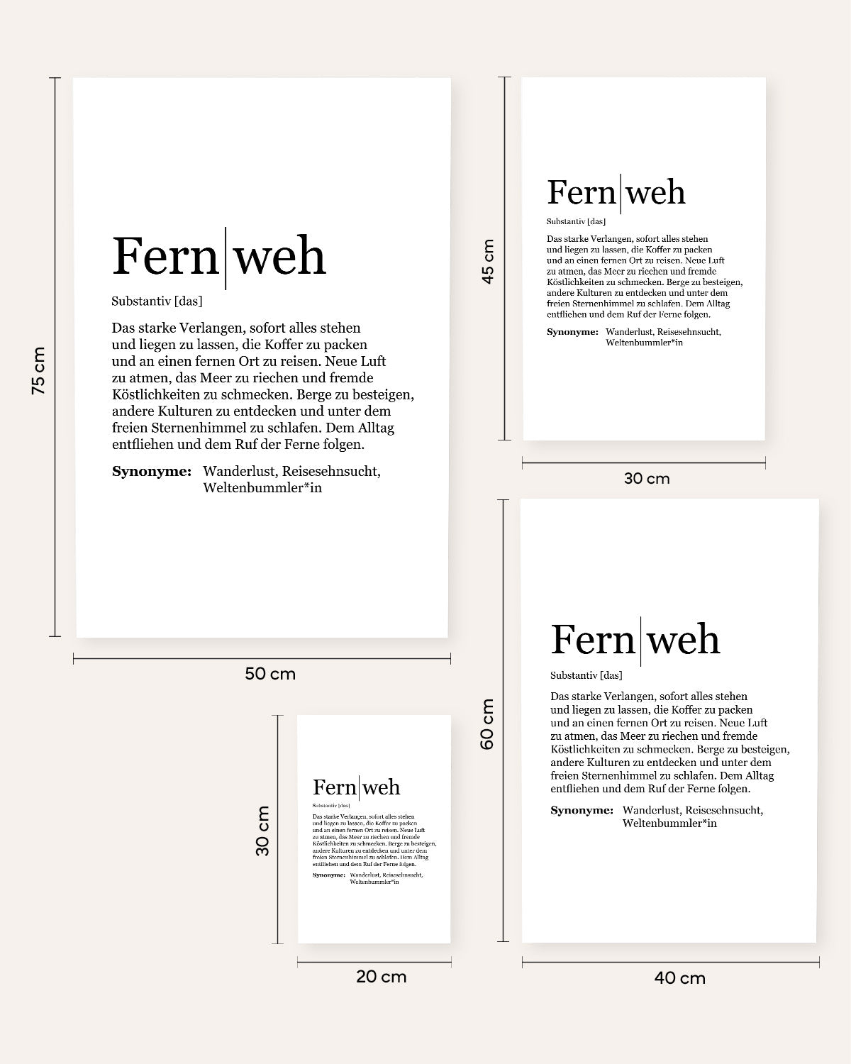 Definition Fernweh - Poster Poster Visual Statements®