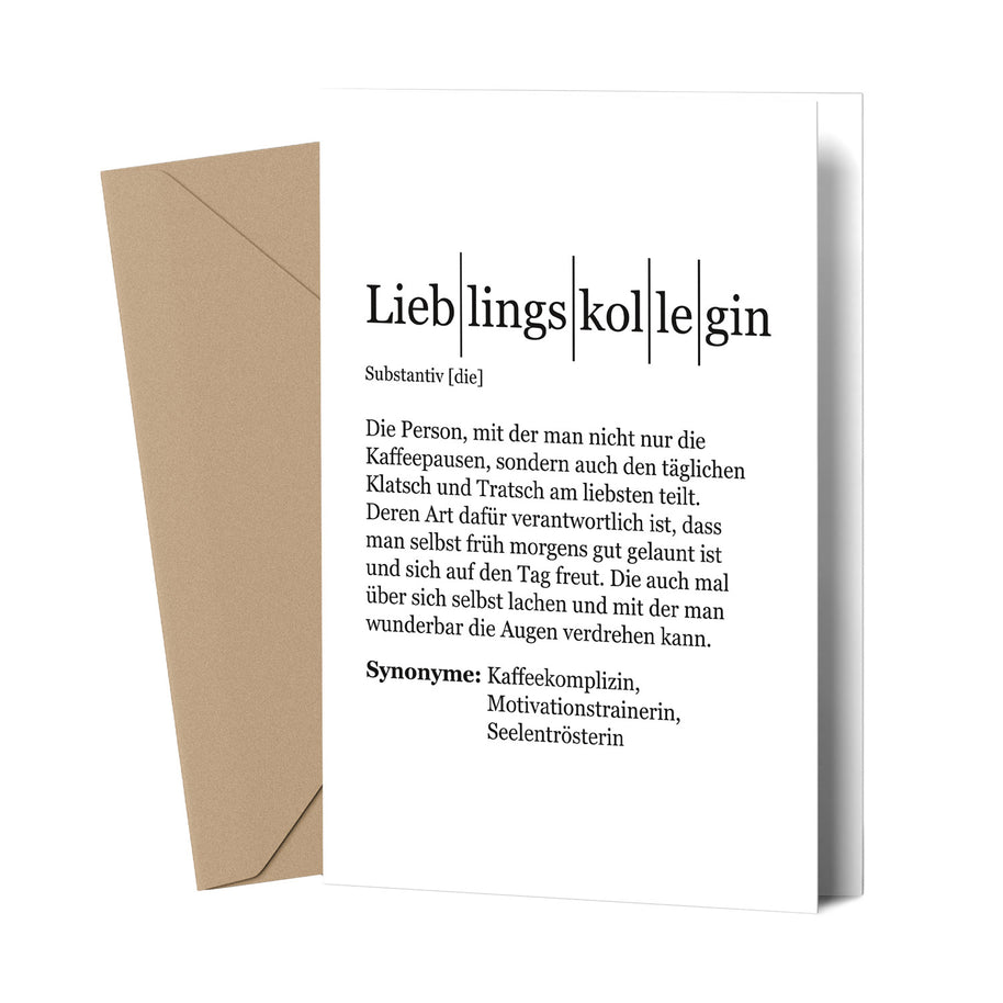 Definition Lieblingskollegin - Grußkarte
