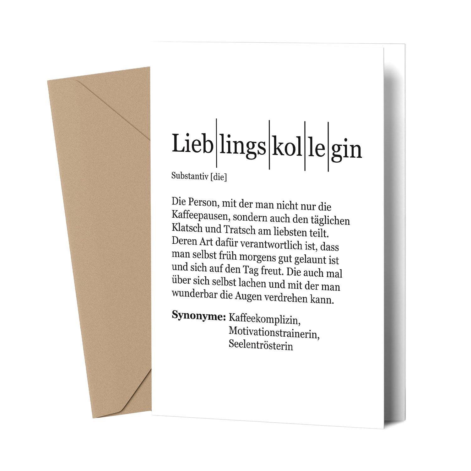 Definition Lieblingskollegin - Grußkarte Grußkarte Visual Statements®