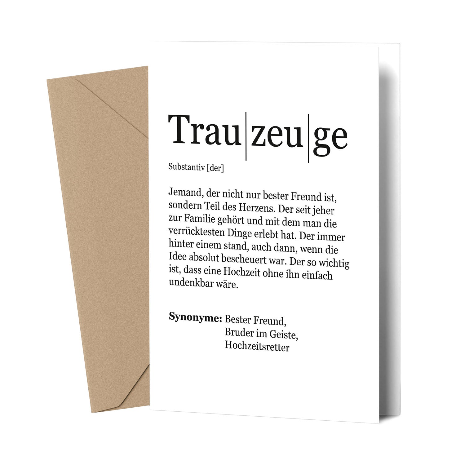 Definition Trauzeuge - Grußkarte Grußkarte Visual Statements®