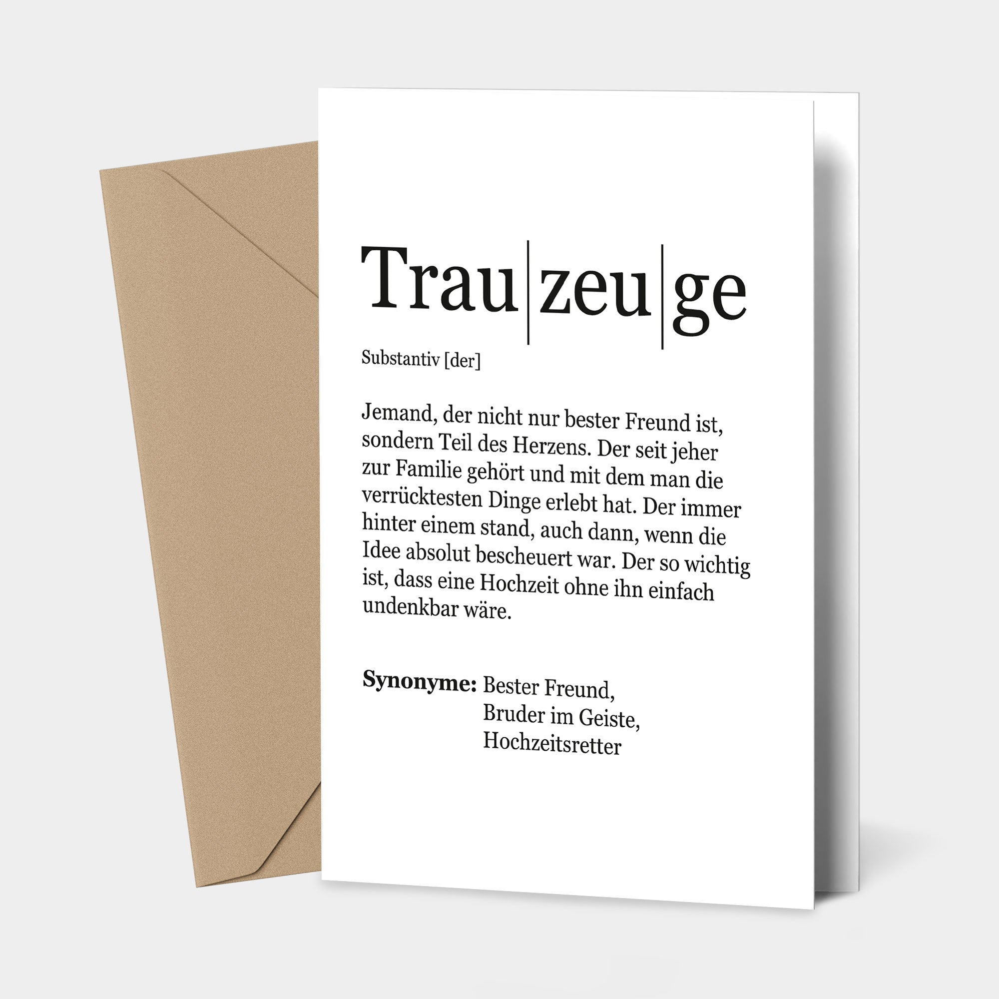 Definition Trauzeuge - Grußkarte Grußkarte Visual Statements®