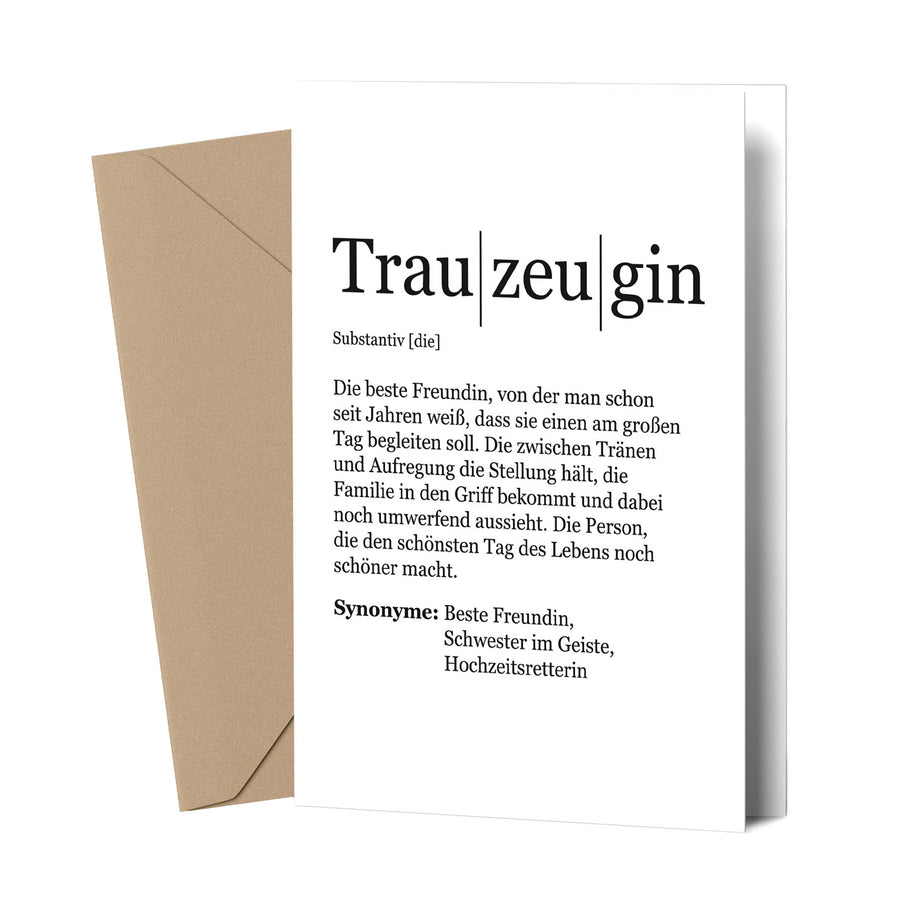 Definition Trauzeugin - Grußkarte