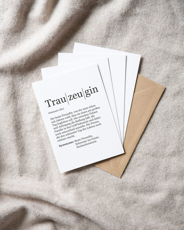 Definition Trauzeugin - Grußkarte