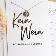 Weinglas - Halskette Gold mit Karte