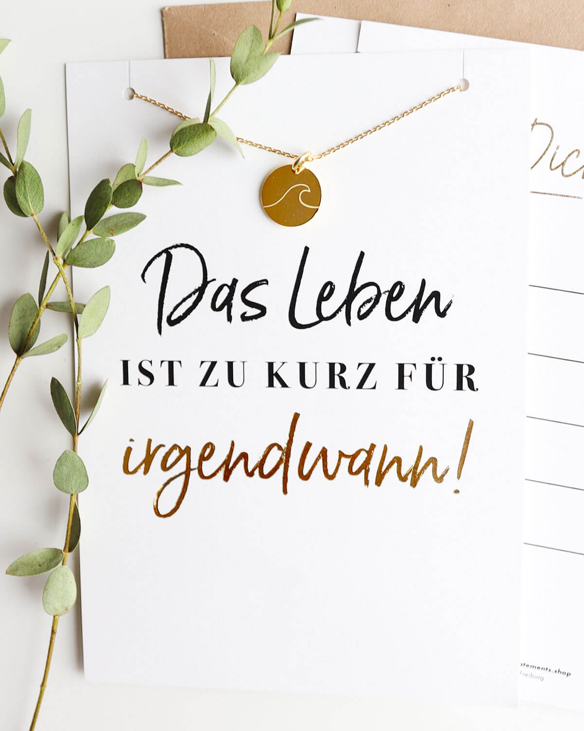 Wellen - Halskette Gold mit Karte Halskette Visual Statements®