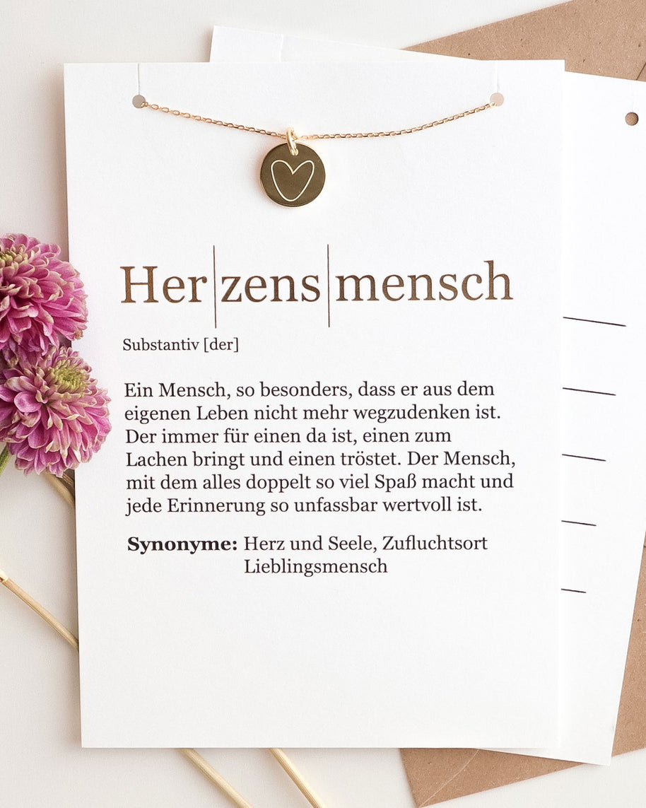 Herz - Halskette Gold mit Karte