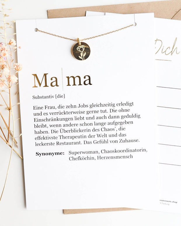 Blumen - Halskette Gold mit Karte Halskette Visual Statements®