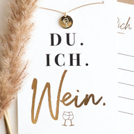 Weinglas - Halskette Gold mit Karte